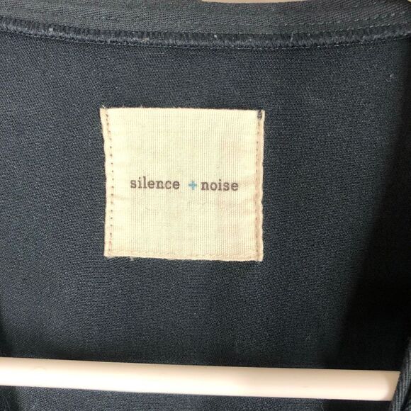 Uo SILENCE + NOISE dark green blue sheer snap blazer jacket sz XS - Picture 6 of 7